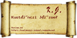 Kustánczi József névjegykártya